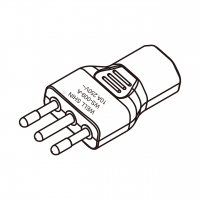 AC转接头, 意大利转IEC 320 C13 连接器, 3转3-Pin, 10A 250V