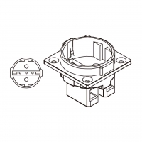 德国规 (德标)圆插脚插座, IP 20, 无保护盖16A 250V