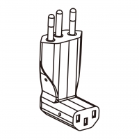 AC转接头, 巴西 弯头转IEC 320 C13 连接器, 3转3-Pin, 10A 250V