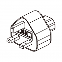 AC转接头, 英规 (英标)转IEC 320 C13 连接器, 3转3-Pin, 10A 250V