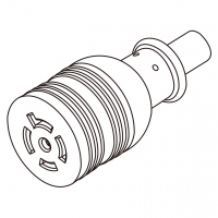 美规 (美标)AC电源线防松脱连接器 (L21-20R) 4 P 5 芯  接地, 20A/ 3ØY 120V/208 V