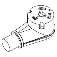 车用RV AC电源线连接器 (NEMA TT-30R) Straight Blade, 2 P, 3 芯接地,弯式 30A 120V