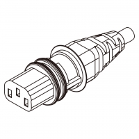 欧规 (欧标)IEC 320 C13 AC电源线连接器 3 芯直式 10A 250V