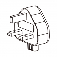 笔记本电脑专用AC转接头, 英规 (英标)弯头转IEC 320 C7连接器, 3转2-Pin, 2.5A 250V