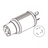 AC转接头, NEMA L5-20P Twist Locking转5-20R, 2 P 3芯接地, 组装式, 3转3-Pin, 20A 125V