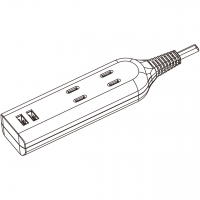 中规 (国标)排插/插线板/ 拖线板/接线板 2 脚 2插位USB 2 插位输出 5V 1A, 办公/家用