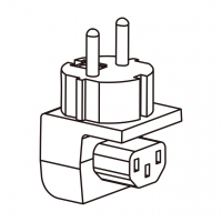 AC转接头, 欧规 (欧标)弯头转IEC 320 C13 连接器, 3转3-Pin, 10A 250V