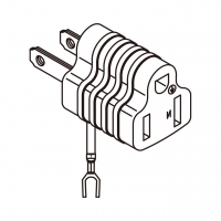 AC转接头,美规 (美标)NEMA 1-15P 插头转NEMA 5-15R连接器, 附极性插座 2转3-Pin
