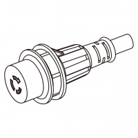 船舶用防水AC电源线防松脱连接器 (NEMA L6-15R) 2P, 3 芯  接地 15A 250V