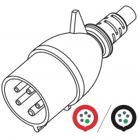 IEC 309 (3P+N+ E ) IP 44 防泼水 AC插头32A 480V (7H)