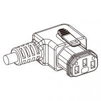 IEC 320 C13 AC电源线连接器 3 芯 弯式  7A/10A/13A/15A, /125,250V