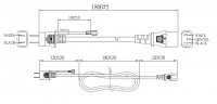 日本3-Pin 插头转 IEC 320 C13品字尾 AC电源线组- 成型PVC线材(Cord Set) 1.8 米黑色 (VCTF 3X0.75mm² 圆线 )