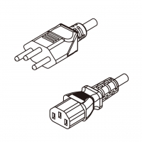 瑞士3-Pin 插头转 IEC 320 C13品字尾 AC电源线组- 成型PVC线材(Cord Set) 1.8 米黑色 ( HVV-F 3G 0.75mm² )