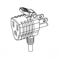 美规(美标)NEMA 5-15P/15R T 型 AC插头2 P/ 3 芯接地 15A 125V