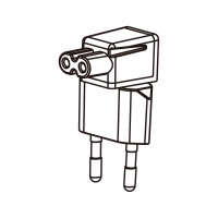 AC转接头, 欧规 (欧标)(小) 弯头转IEC 320 C7连接器, 2转2-Pin, 2.5A 250V