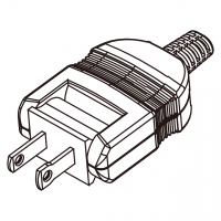 美规180度转向插头(NEMA 1-15P) 2 芯 15A 125V