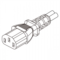 IEC 320 C13 AC电源线连接器 3 芯直式 7A/ 10A/ 13A/ 15A/125,250V