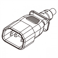 IEC 320 Sheet E AC电源线插头连接器 3 芯直式 10A/13A/15A 25/250V