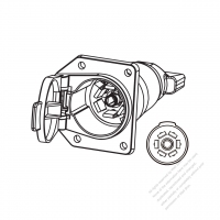 RV/卡车/ 拖车大电流专用, 6-Blade +1-圆 Pin to 6-圆 Pin公插座