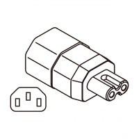 AC转接头, IEC 320 Sheet E 插头连接器转IEC 320 C7 连接器, (适用笔电,DV,数字相机) 3转2-Pin,