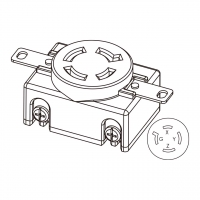 美规 (美标)防松脱 Single Flush插座 NEMA L15-20R, 3 P 4芯接地 20A 3Ø 250V