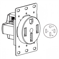 美规 (美标)Flush Mount 插座 NEMA 14-50R, 3 P 4芯接地 50A 125V/250V