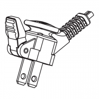 美规(美标)NEMA 1-15P 弯式易力拔 AC插头2 P/ 2 芯 不接地,   易力拔 15A 125V