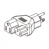 AC转接头, NEMA 5-15P转IEC 320 C13 & NEMA 5-15R, 3转3-Pin