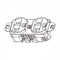 美规 (美标)NEMA 5-15R /20R 医疗插座(yoke), 2 P 3芯接地 20A 125V