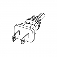 美规(美标)NEMA 1-15P 直式 AC插头2 P/ 2 芯 不接地, 15A 125V