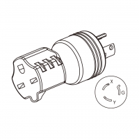 AC转接头, NEMA L6-15P Twist Locking转6-15R, 2 P 3芯接地, 3转3-Pin, 15A 250V