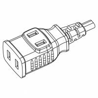 日本AC电源线连接器2 芯2 位排插 7A 125V