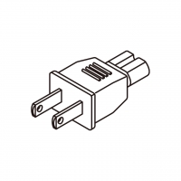 笔记本电脑专用AC转接头, 美规 (美标)转IEC 320 C7连接器, 2转2-Pin, 7A 125V, 2.5A 125V