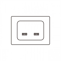 IEC 320 (C24) 家电用品 AC 2-Pin 公插座(Inlet) 16A 250V