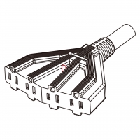 美规 (美标)扇形四位排插  3 芯 (NEMA 5-15R), 10A/13A/15A, 125V