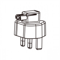 AC转接头, 英规 (英标)(小) 弯头转IEC 320 C7连接器, 3转2-Pin, 2.5A 250V