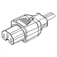 美规 (美标)IEC 320 C15 AC电源线连接器 3 芯直式 10A 250V