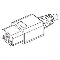日本IEC 320 C19 AC电源线连接器 3 芯直式 16A 125V