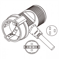 德国AC电源线T 型连接器3 芯 16A 250V