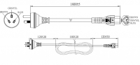 澳规3-Pin 插头转 IEC 320 C5米老鼠 / 梅花尾 AC电源线组- 成型PVC线材(Cord Set) 1.8 米黑色 ( HVV-F 3G 0.75mm² )