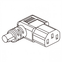 IEC 320 C13 AC电源线连接器 3 芯 弯式  7A/10A/13A/15A, /125,250V