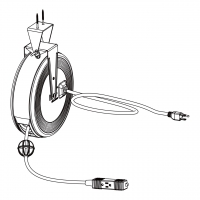 吸顶式线材卷线盘, 30 FT SJTW(SJT) 16AWG/3C 选配美国 NEMA 5-15P or 中国插头 + 5-15R or 中国连接器