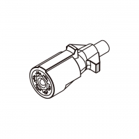 RV/卡车/拖车专用大电流 6-Blade Pin, 1-圆 Pin, 2586 10AWG*2C+12AWG*1C+14AWG*4C