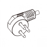 以色列3-Pin弯头插头AC电源线-成型PVC线材1.8 米黑色线材切齐  (HVV-F  3G 0.75mm²  )