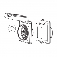 美规 (美标)船舶用防松脱插座NEMA L6-20P 标准电源插座, 防水盖, 20A 250V
