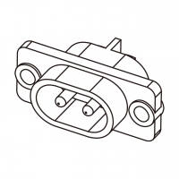 IEC 320 (C2) 家电用品AC 2-Pin公插座(Inlet), 附螺丝孔, 0.2A