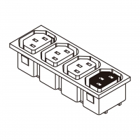 IEC 320 Sheet F 品字三孔家电用品AC 4 位母插座(Outlet), 10A/15A