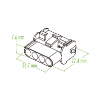 塑料连接器 27.4mm X 26.7mm X 7.6mm 4 Pin