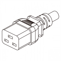 IEC 320 C19 AC电源线连接器 3 芯直式 16A/20A /125,250V