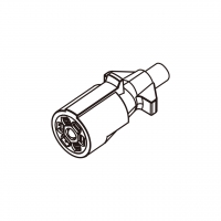 RV/卡车/拖车专用大电流 6-Blade Pin, 1-圆 Pin,拖车插头连接器, Double-Deck Rectangle端子